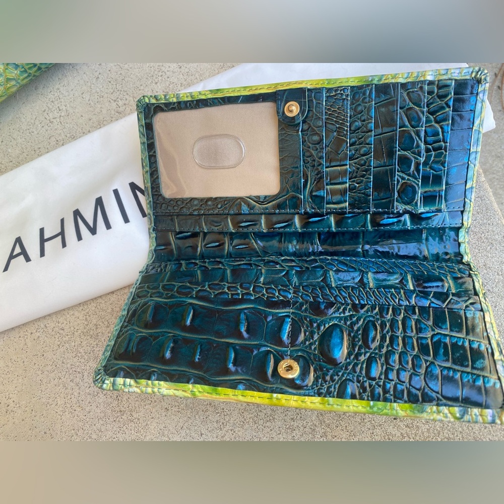 Brahmin Zesty Green Ombré Melbourne Small Finley bag + matching Ady Wallet - Picture 4 of 5